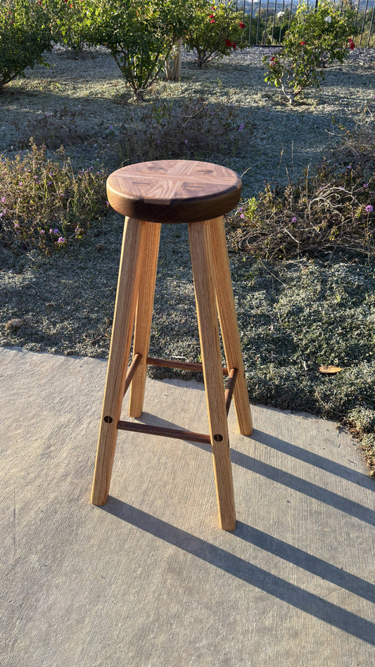 Walnut & Red Oak Bar Stool
