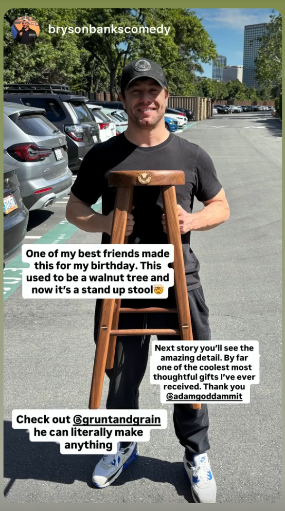 Walnut & Hard Maple Comedian Stool