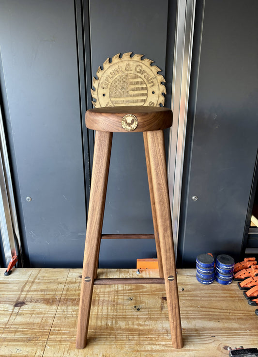 Walnut & Hard Maple Comedian Stool