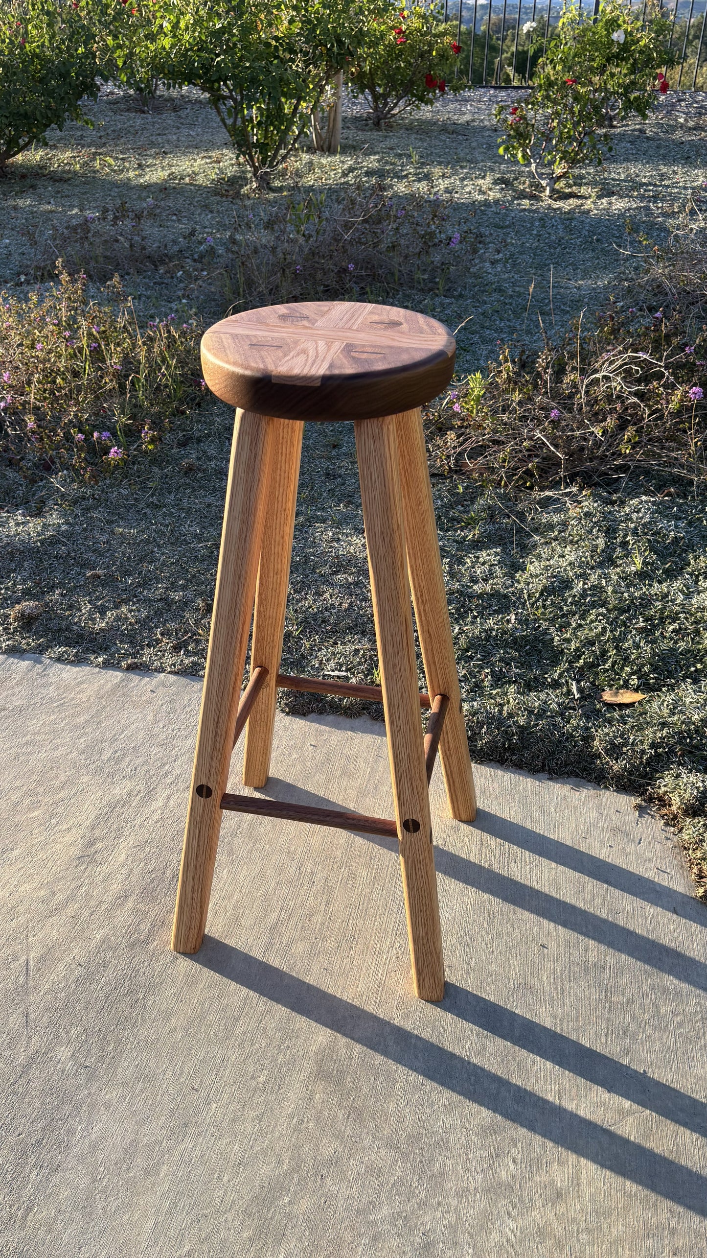 Walnut & Red Oak Bar Stool